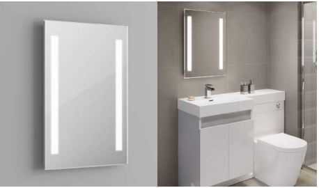 4W Ogledalo s LED osvjetljenjem, kromirano - četvrtasto 500*390*35mm IP44 zaštita od zamagljivanja 6400K