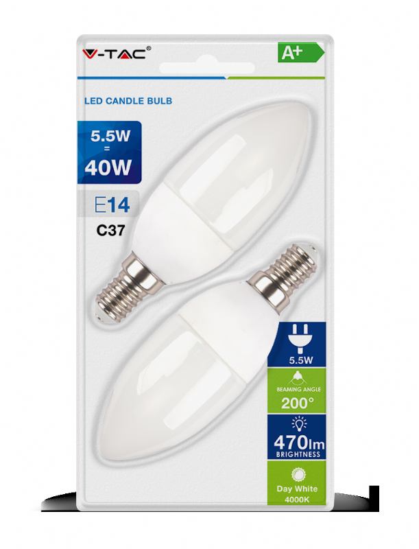 LED žarulja - 5.5W E14 svijeća 4000K 2 kom / blister 
