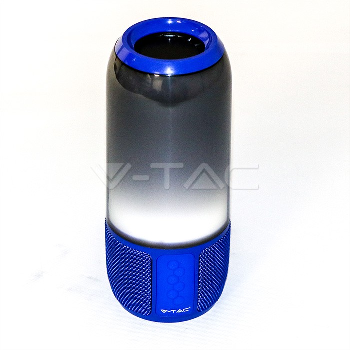 Prenosni Bleuetooth zvočnik 2x3W LED RGB 1800 mAh modri